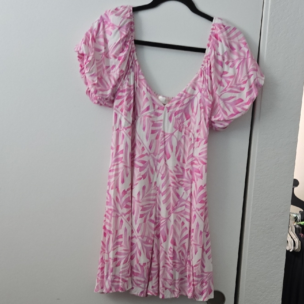 Pink and White Patterned Dress